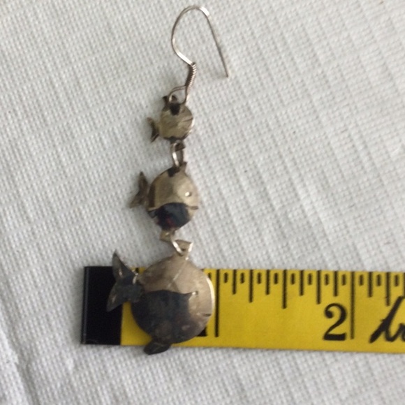 Silver Fish Earrings - Picture 3 of 4